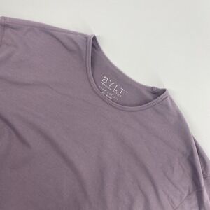 BYLT Drop Cut T Shirt Mens XL Purple Short BYLT Blend Athleisure Tech Gym Soft